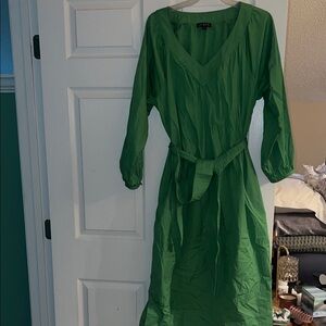 J. Crew Vibrant Green Long Sleeve Dress